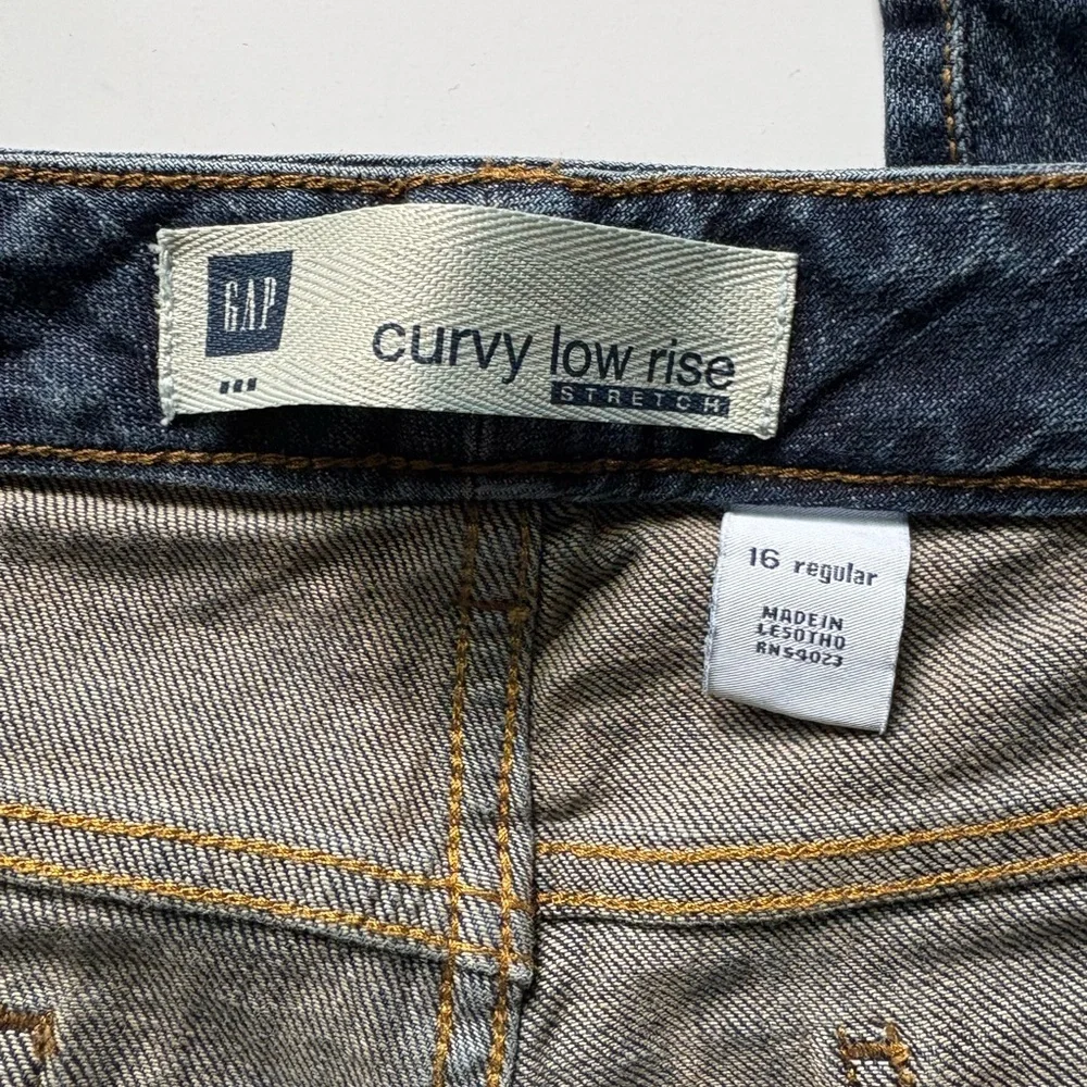 HP🎉 GAP Dark Blue Curvy Low Rise Stretch Women's Jeans Size 16 - Picture 4 of 5